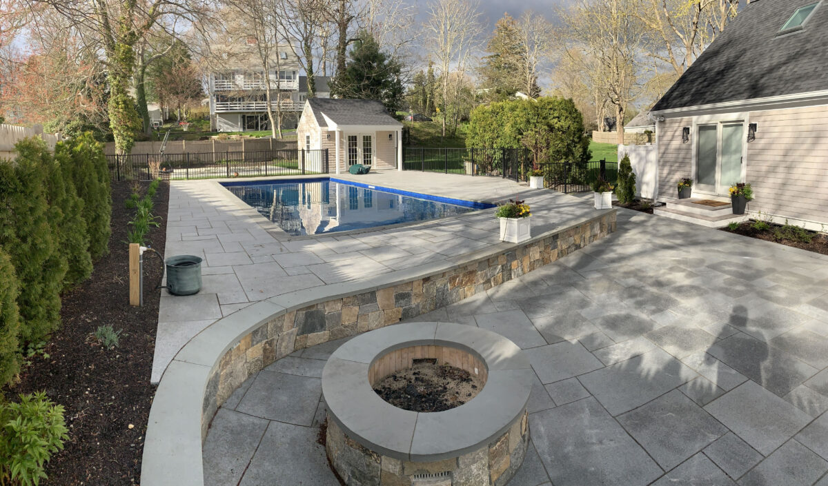 Johnson Fire Pit & Pool Deck Cape Cod Hardscape